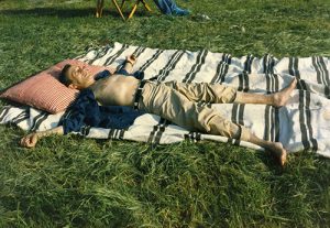 AB sunbathes in Todi, 1986, photo Alessandra Bonomo