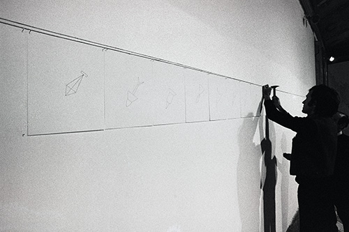 Alighiero Boetti prepares the 42 bombs, photo by Giorgio Colombo