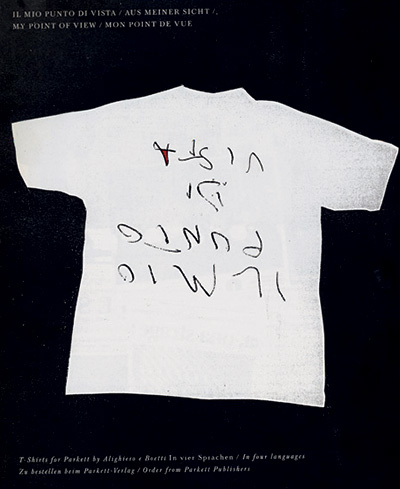 from Parkett, "My point of view" T-Shirt, 1990
