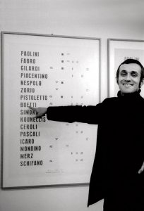 Alighiero Boetti, Manifesto. GalleriaToselli di Milano, 1970 Foto Paolo Mussat Sartor