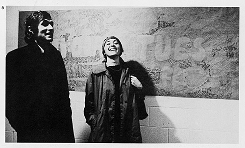 Alighiero Boetti e Annemarie Sauzeau al Seminario all’Università di Hartford, USA 1975