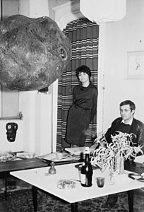 Alighiero Boetti e Annemarie Sauzeau nel 1964